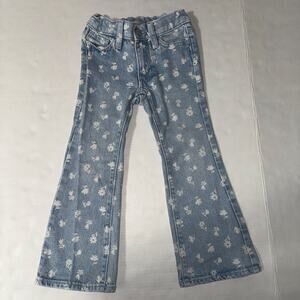 Old Navy Girls 5 Jeans Hi Rise Flare Floral School Everyday Casual Fall Denim
